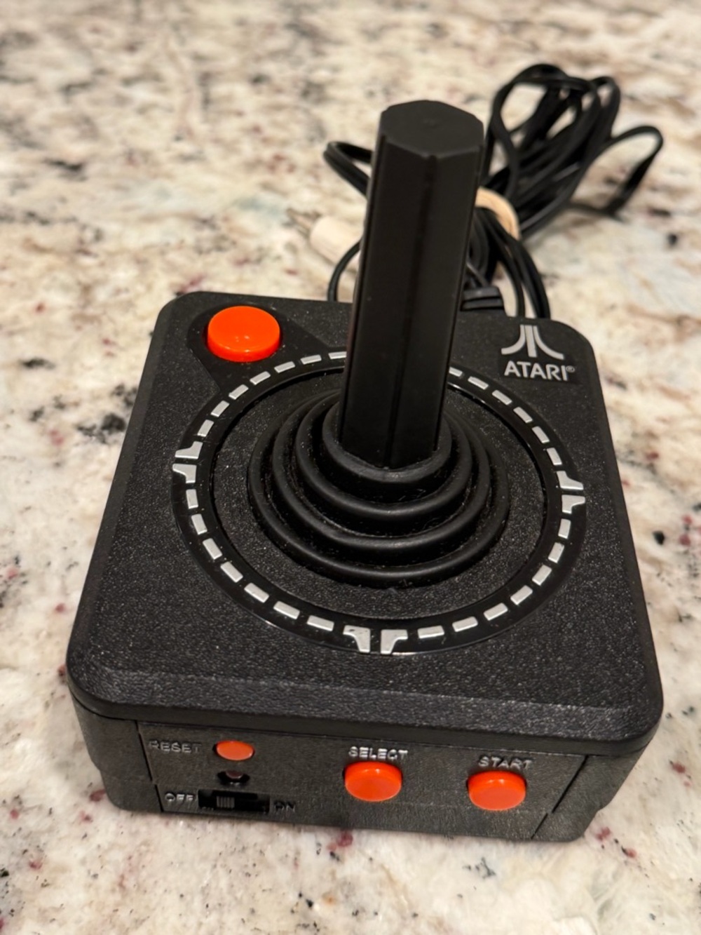 Atari Classic Black Joystick Controller with Orange Buttons